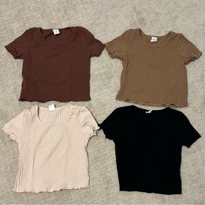 Toddler Girl Ribbed T-Shirts Neutrals Brown 18-24 months